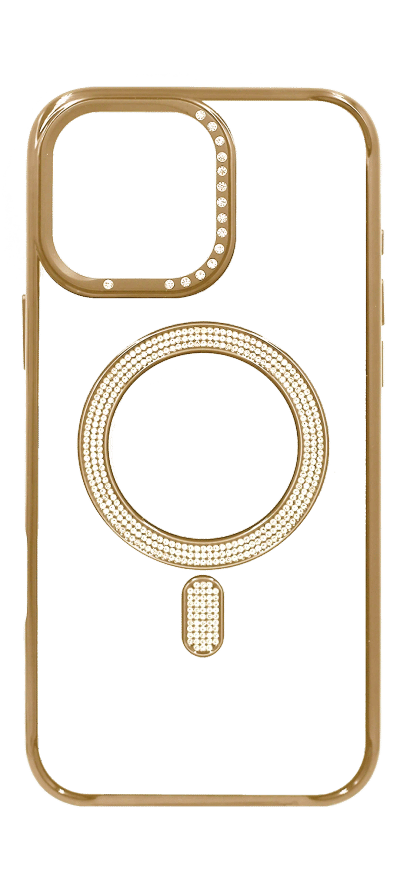 Electroplating Diamond Magsafe Silicone Case for iPhone 14 Pro Max Gold