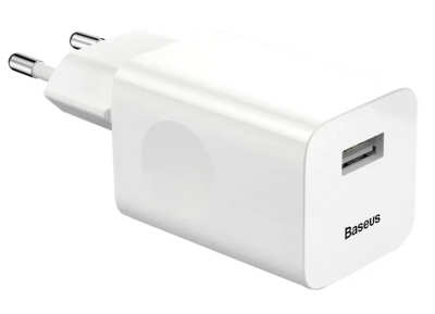 Wall Charger 1USB Baseus QC White (CCALL-BX02)