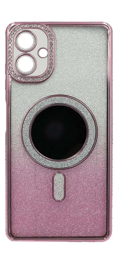 Silicone case Chrom Border Mirror Magsafe Samsung A06 SM-A065F Pink