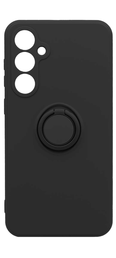 Case silicone Matte Color Buttons + RingHolder Samsung S23 FE SM-S711B Black