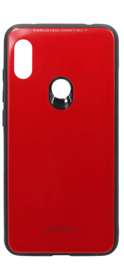 Cover-plate Glass + Border Silicon for Xiaomi Redmi Note 6 Pro Red