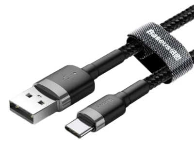 Cable 0,5m Baseus Cafule Series Type-C 3A Black (CATKLF-AG1)