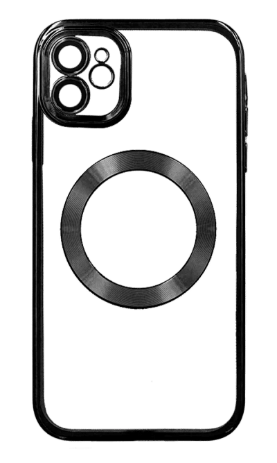 Electroplating Circle silicone case for iPhone 11 Black