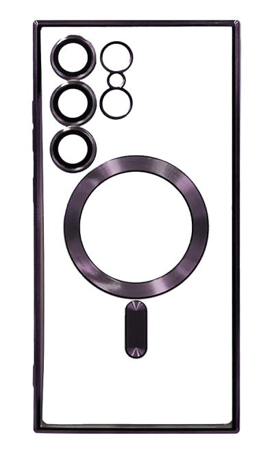 Silicone cover Chrom Border Magsafe Samsung S24 Ultra SM-G928B Purple