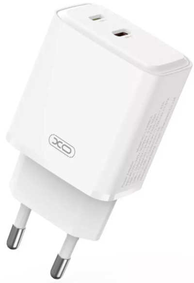 Мережевий Зарядний Пристрій 2Type-C XO L145 PD 20W White