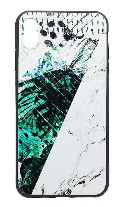 Чохол силіконовий Leaves Abstract для iPhone XR White