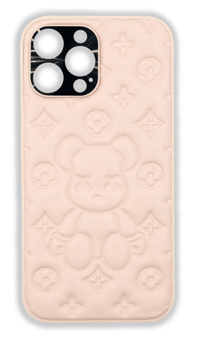 Чохол-накладка Leather Bear для iPhone 14 Pro Pink
