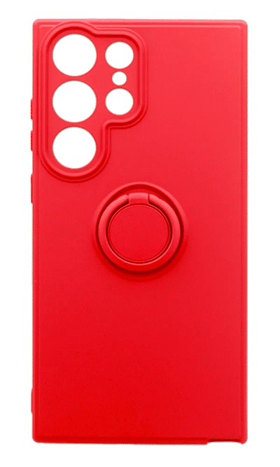 Case silicone Matte Color Buttons + RingHolder Samsung S23 Ultra SM-G918B Red
