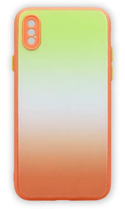 Glass Rainbow cover for iPhone X / XS White / Peach