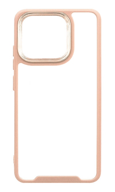 Gloss Metal Buttons cover for Xiaomi Redmi 12C Clear/Pink