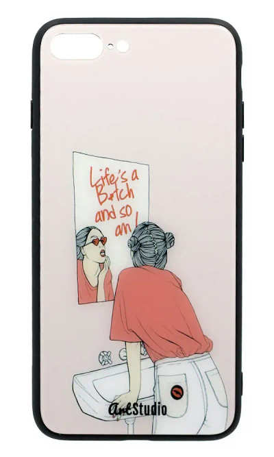 Чохол-накладка Glass So An I для iPhone 8 / 7 Plus Beige