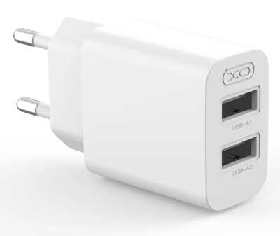 Мережевий Зарядний Пристрій 2USB XO L109 2.4A White