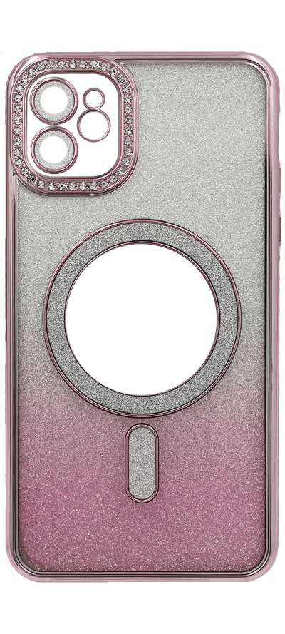 Silicone cover Chrom Border Mirror Magsafe iPhone 11 Pink