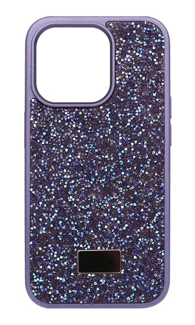 Bling World Grainy Diamonds Cover for iPhone 15 Pro Max Purple