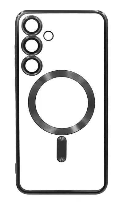 Silicone cover Chrom Border Magsafe Samsung S23 SM-G911B Black