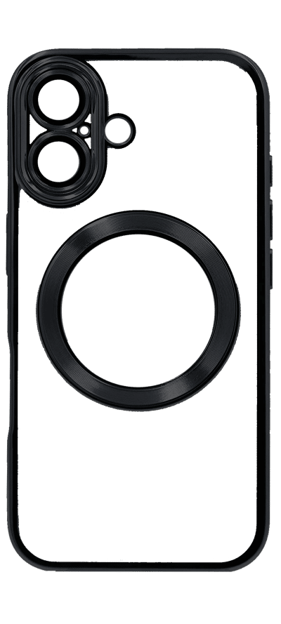 Electroplating Circle silicone case for iPhone 16 Black