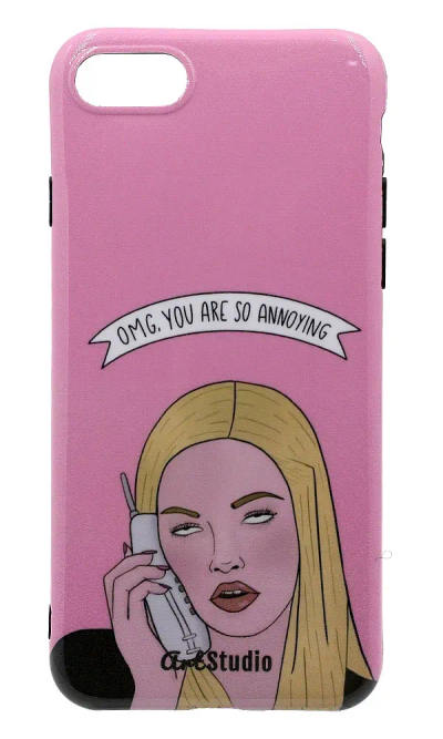 Silicone Sleeve Print Girl Omg for iPhone SE2 / 8/7 Pink