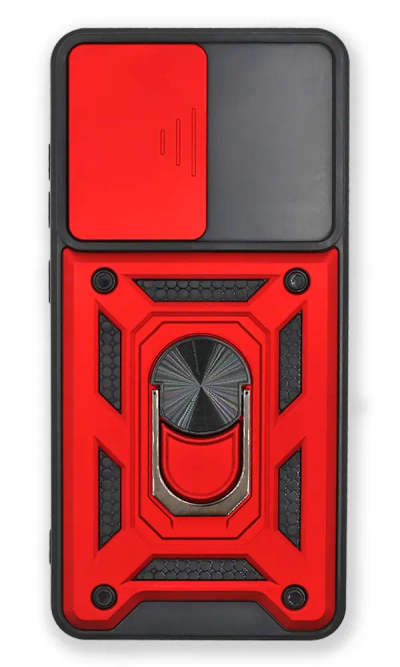 Cover Hybrid CamOff+ Ring for Samsung A14 SM-A145F Red