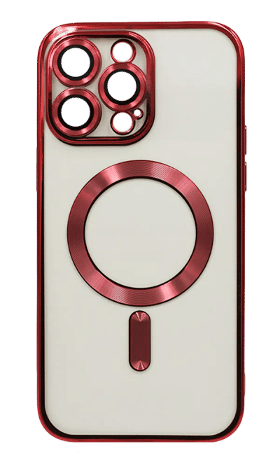 Silicone Electroplating Magsafe case for iPhone 14 Pro Red