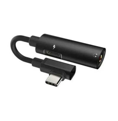 Перехідник Type-C to 3.5mm + Type-C Hoco LS19 Black