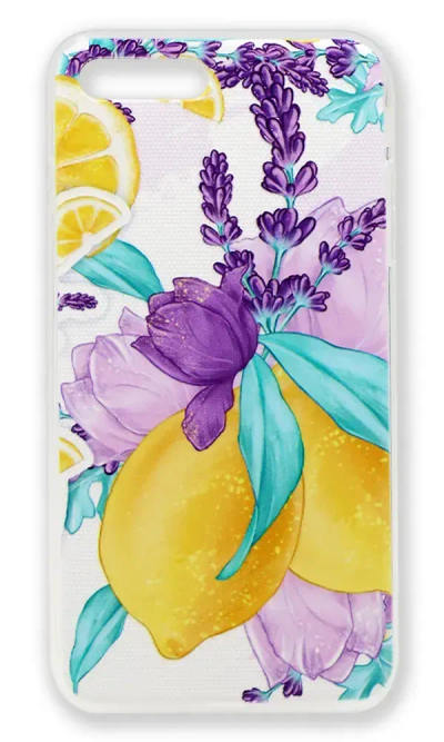 Print Lemon Silicone Case for iPhone 8/7 Plus Yellow / Violet