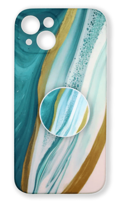 Cover Sea Wave + PopSocket for iPhone 14 / 13 Turquoise