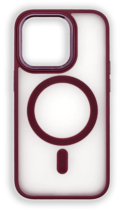 Cover Shadow Matt Metal Buttons Magsafe for iPhone 14 Pro Max Marsala