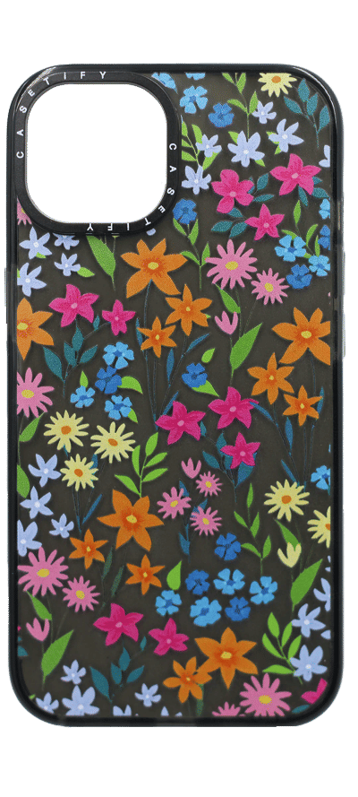Чохол силіконовий Caseti Flowers для iPhone 14/13 Black