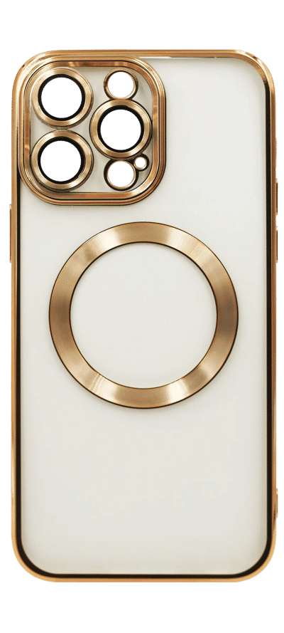 Silicon Electroplating Circle case for iPhone 15 Pro Max Gold