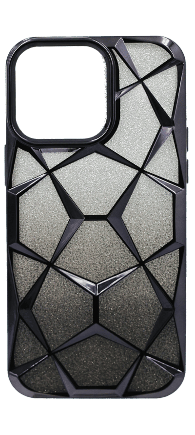 Abstraction color silicone case for iPhone 16 Pro Max Black