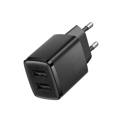 Network Charger 2USB Baseus Compact 10.5W Black (CCXJ01)