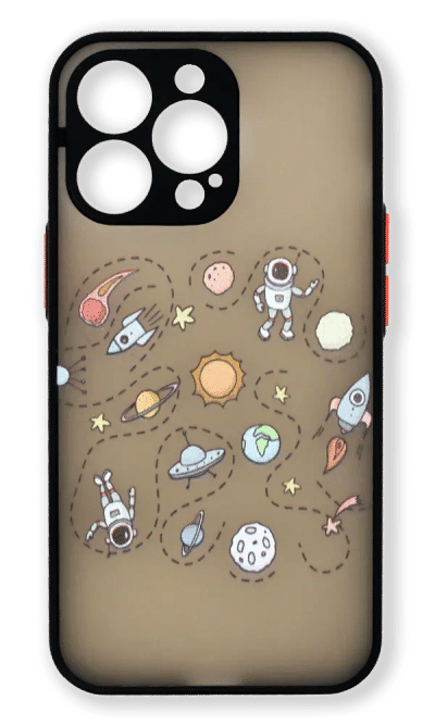 Shadow Matt Stickers Space Map for iPhone 13 Pro Black