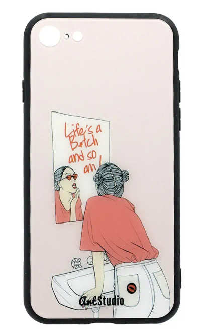 Чохол-накладка Glass So An I для iPhone 8 / 7 Beige