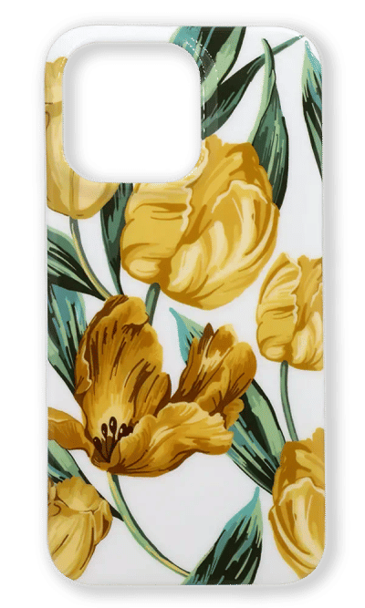 Silicone case Print Orange Flower for iPhone 13 Pro Max White