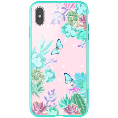 Cover-plate Nillkin Floral Glass for iPhone XS Max Green