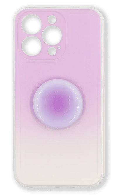 Silicone case Soft Color + PopSocket for iPhone 13 Pro Purple / Beige