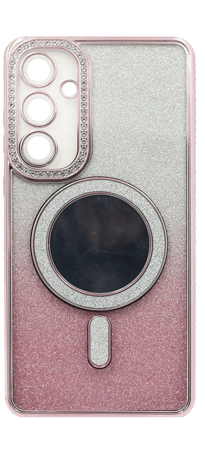 Silicone case Chrom Border Mirror Magsafe Samsung A16 SM-A165F Pink