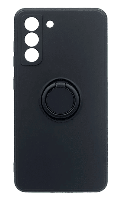 Case silicone Matte Color Buttons + RingHolder Samsung S21 FE SM-G990F Black