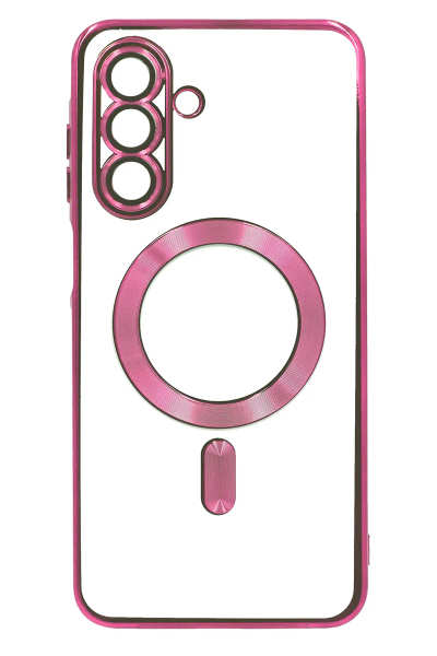 Silicone cover Chrom Border Magsafe Samsung S24 FE SM-S721B Rose Gold