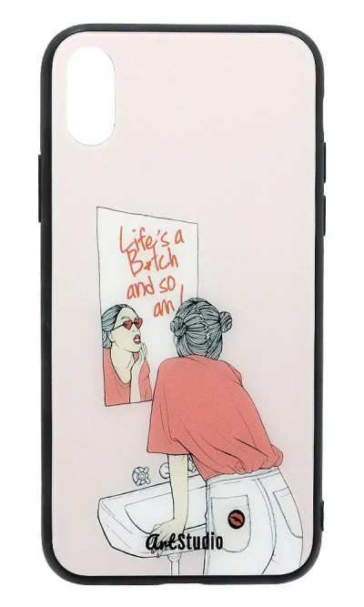 Чохол-накладка Glass So An I для iPhone X / XS Beige