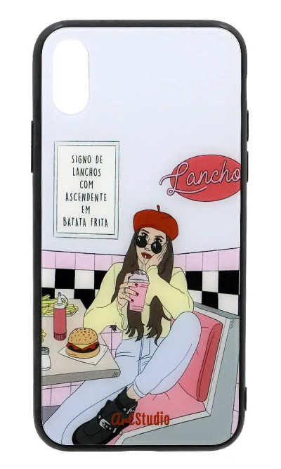 Чохол-накладка Glass Lunch Time для iPhone X / XS Blue