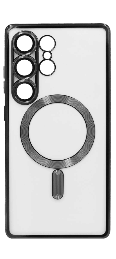 Silicone case Chrom Border Magsafe Samsung S25 Ultra Black