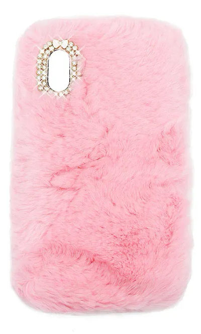Чохол силіконовий Faux Fur для iPhone XS Max Pink