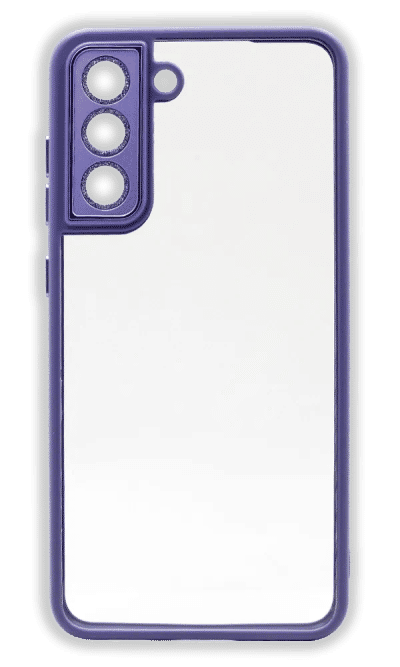 Gloss Metal Buttons Blink overlay case for Samsung S22 Plus SM-S906B Clear/Viola