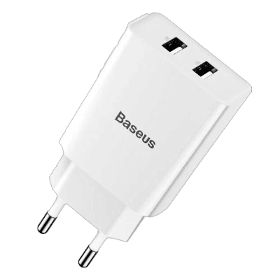 Network Charger 2USB Baseus Compact 10.5W White