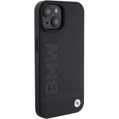 BMW BMHCP15SSLLBK iPhone 15 6.1" black Leather Hot Stamp