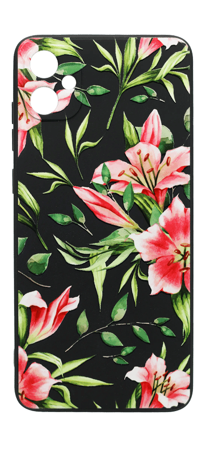 Molan Print case for Samsung A05 SM-A055F Black/lilies