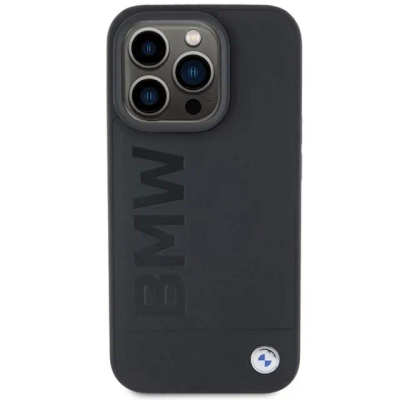 BMW BMHMP15LSLLBK iPhone 15 Pro 6.1" black MagSafe Leather Hot Stamp