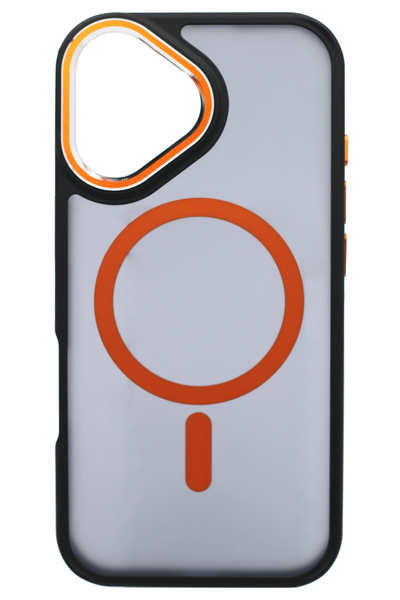 Matt Metal Magsafe Case for iPhone 17 Black/Orange