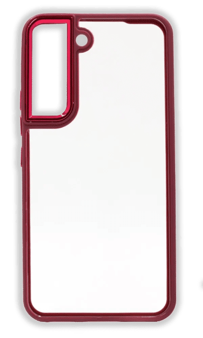 Gloss Metal Buttons Cover for Samsung S22 Plus SM-S906B Clear/Bordo